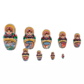 Matryoshka doll with 30 seats "Tales of Pushkin" 51 cm