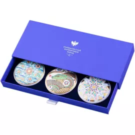 A set of porcelain Christmas tree toys "Snake. Three Elements" 3 pieces