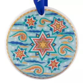 A set of porcelain Christmas tree toys "Snake. Three Elements" 3 pieces