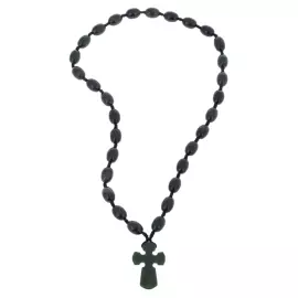 Четки из нефрита "Христианские. Крест" зеленые