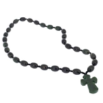 Rosary of jade "Christian. The green Cross