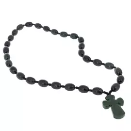 Четки из нефрита "Христианские. Крест" зеленые