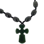 Rosary of jade "Christian. The green Cross