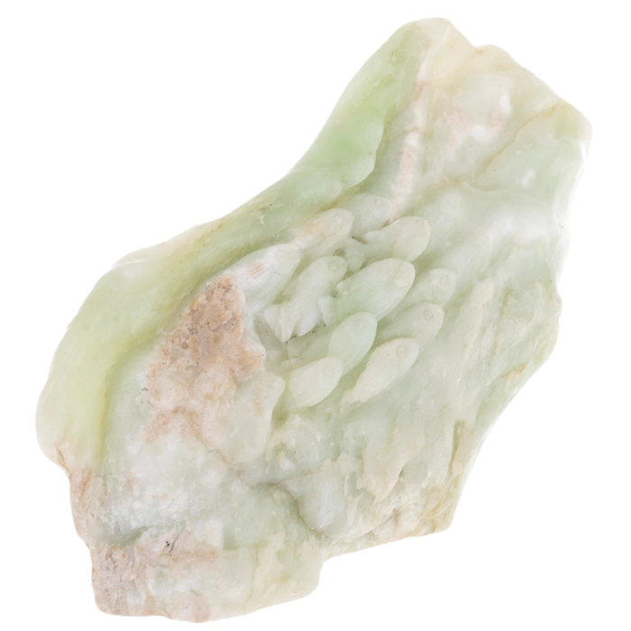 White jade sculpture "A Flock of fishes"