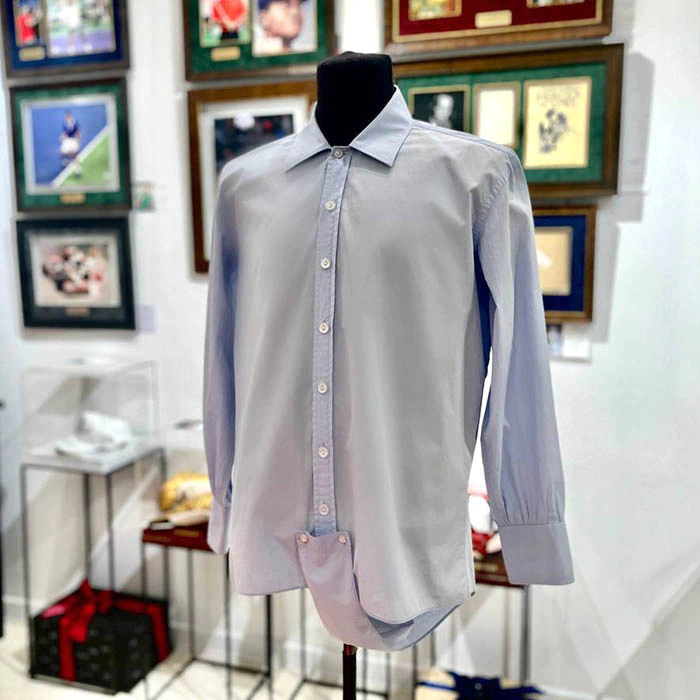A shirt from the personal wardrobe of film actor and singer Frank Sinatra