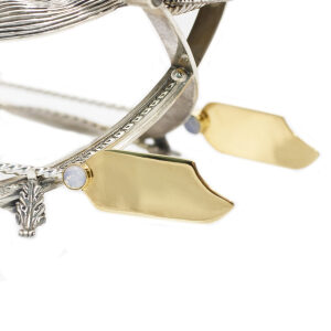 Silver caviar bowl "Sturgeon" on a stand