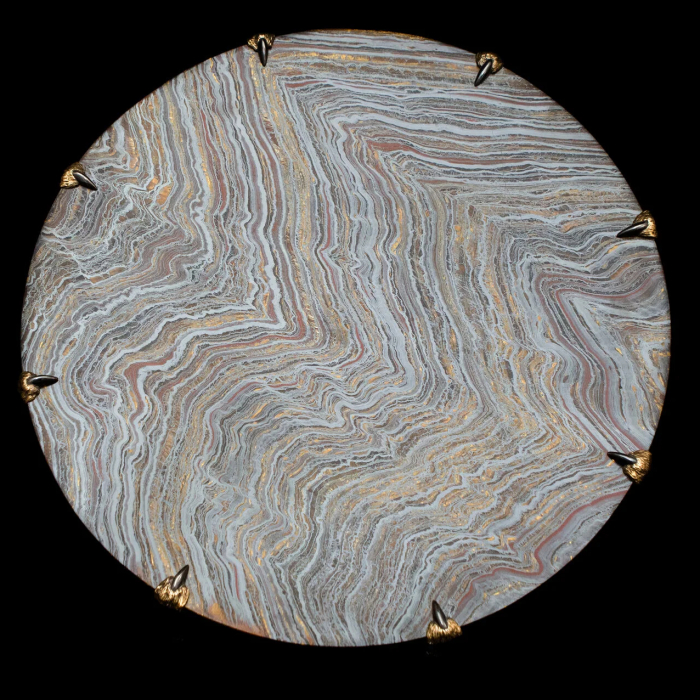 Silver dish "Tiger's claw" with gold plating