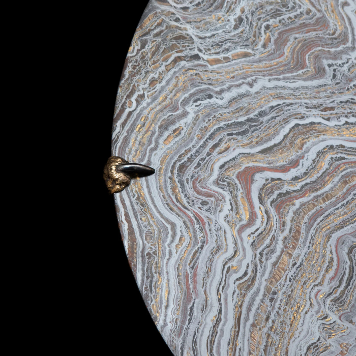 Silver dish "Tiger's claw" with gold plating