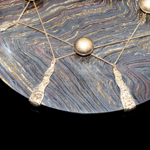 Silver dish "Tiger's claw" with gold plating