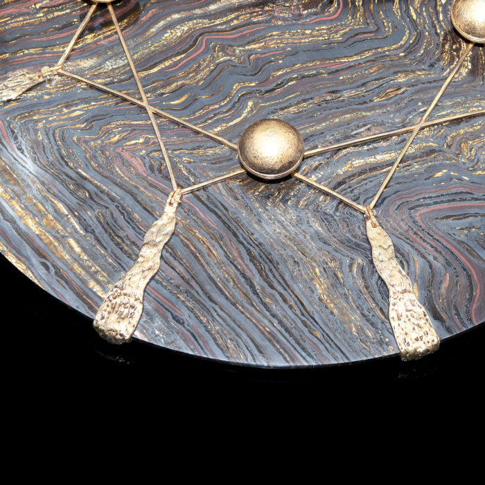 Silver dish "Tiger's claw" with gold plating