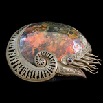 Souvenir made of bronze and natural ammonite "Ammonite"