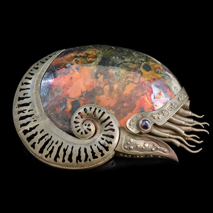 Souvenir made of bronze and natural ammonite "Ammonite"
