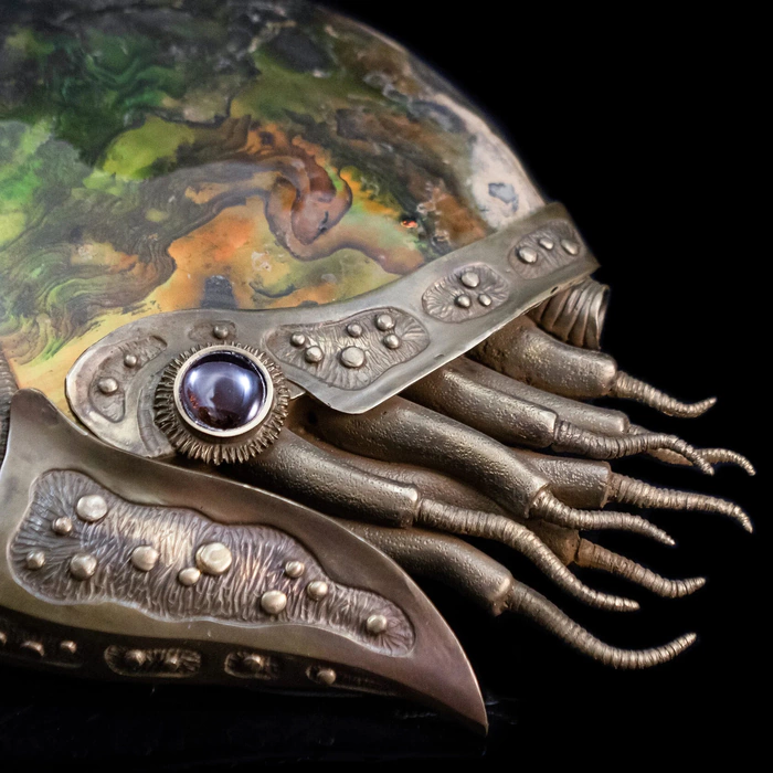 Souvenir made of bronze and natural ammonite "Ammonite"