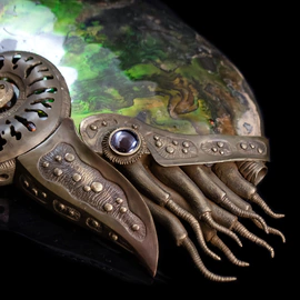 Souvenir made of bronze and natural ammonite "Ammonite"