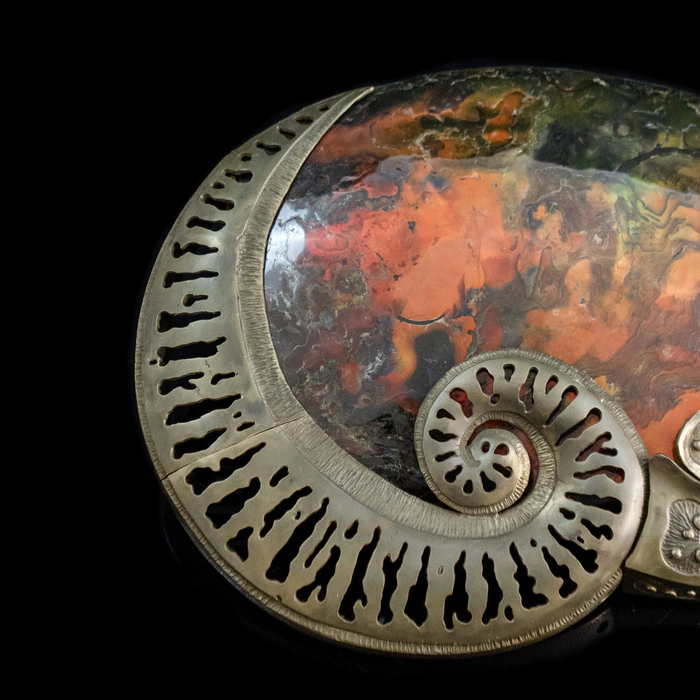 Souvenir made of bronze and natural ammonite "Ammonite"