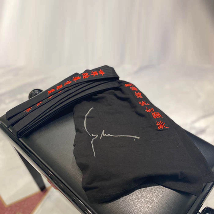 A copy of the shorts from the movie "Blood Sport" signed by actor Jean-Claude Van Damme