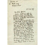 A handwritten note by the artist Camille Pissarro