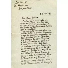 Собственноручная записка художника Камиля Писсарро