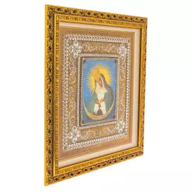Вышитая икона "Богоматерь Остробрамская" в раме