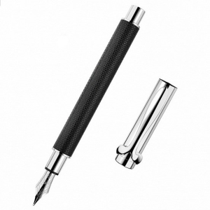 Fountain pen made of silver and brass "Status" black and silver