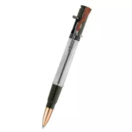 Ballpoint pen made of silver and brass "with a Shpagin submachine gun. Professional"