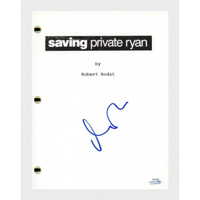 The script of the film "Saving Private Ryan" signed by film actor Matt Damon