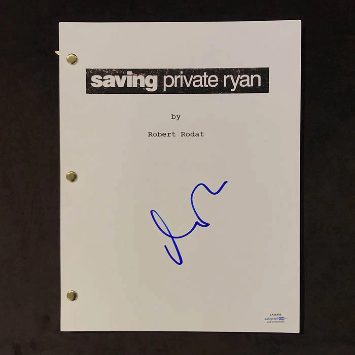 The script of the film "Saving Private Ryan" signed by film actor Matt Damon