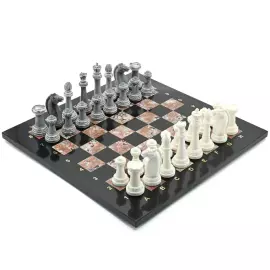 Шахматы подарочные "Стаунтон" с фигурами из мрамолита