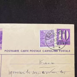 Рукописная почтовая открытка с автографом писателя Ромена Роллана