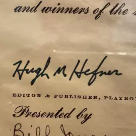 Diploma signed by Hugh Hefner