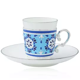 Silver and copper coffee set "Snowflake"