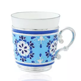 Silver and copper coffee set "Snowflake"