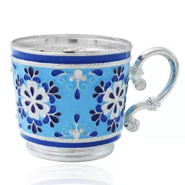 Silver and copper coffee set "Snowflake"