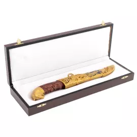 Нож из дамасской стали "Волк в горах" Златоуст