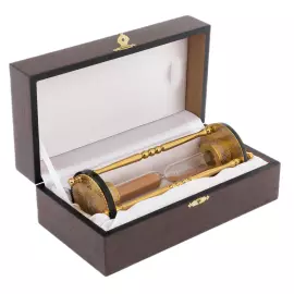 Часы песочные "Время" на нефритовом основании на 15 минут, Златоуст