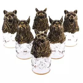 Набор стопок-перевертышей "Звери" на 6 персон, в кейсе