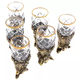 Набор стопок-перевертышей "Звери" на 6 персон, в кейсе