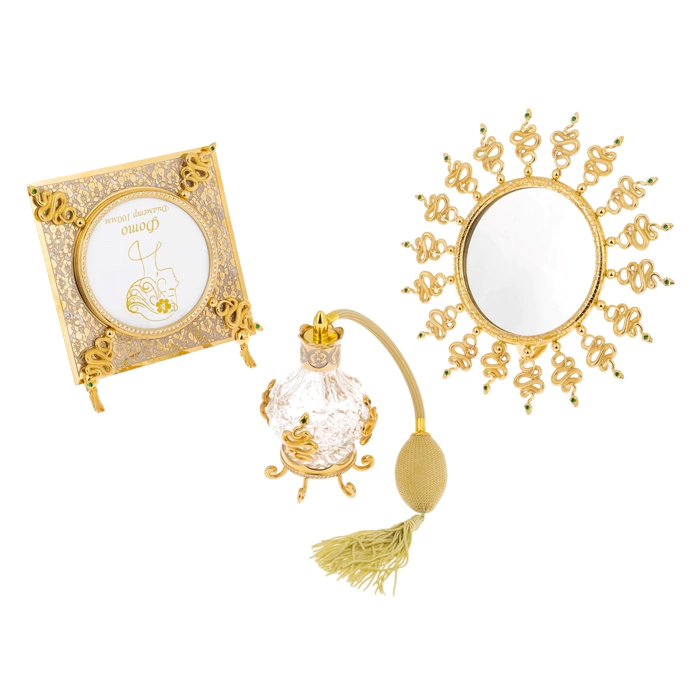 Women's "Snake" set with photo frame, mirror and diffuser, Zlatoust