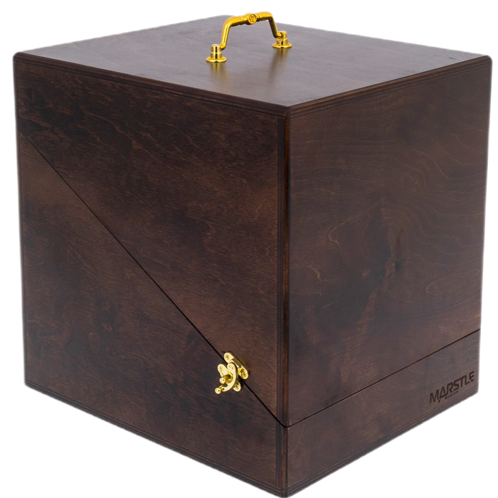 Honey pan made of solid beech and crystal "Bear with a barrel"