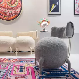 Стул Lymphochair художника Тараса Желтышева, серый