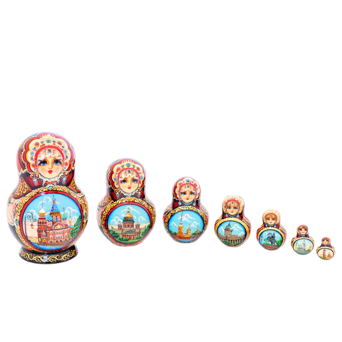 Matryoshka doll for 10 people "Saint Petersburg" 20 cm