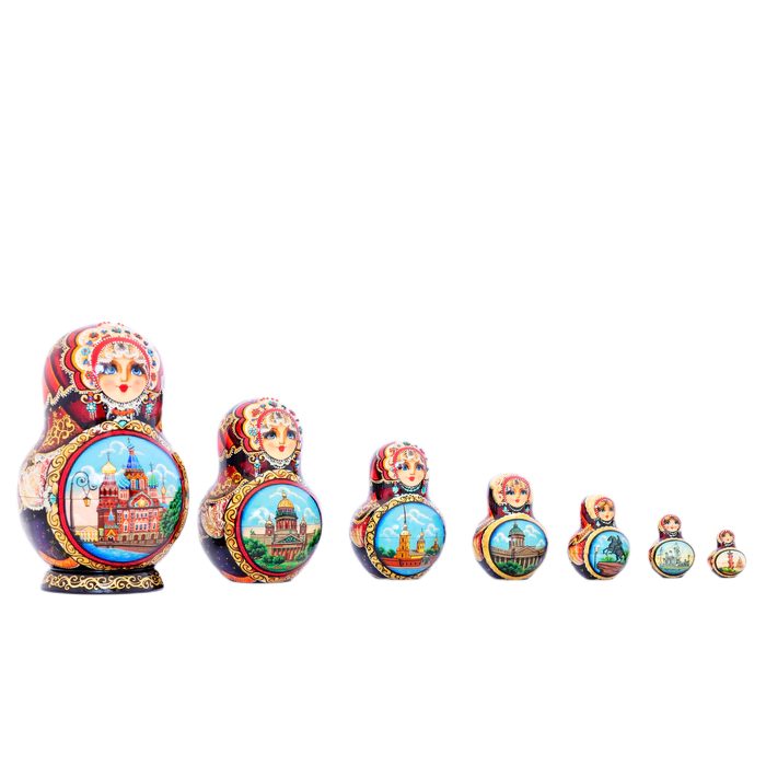 Matryoshka doll for 10 people "Saint Petersburg" 20 cm
