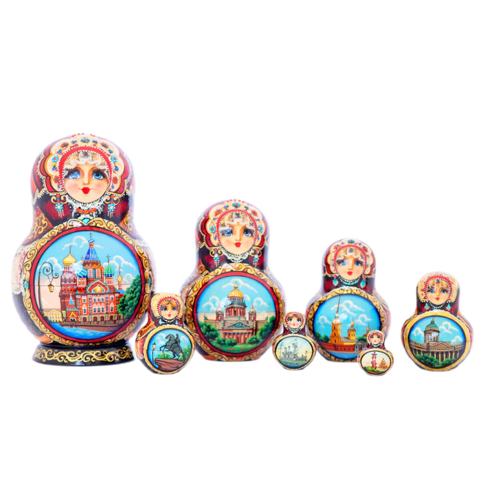 Matryoshka doll for 10 people "Saint Petersburg" 20 cm