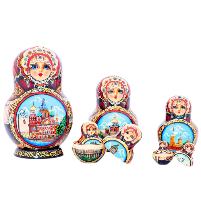 Matryoshka doll for 10 people "Saint Petersburg" 20 cm