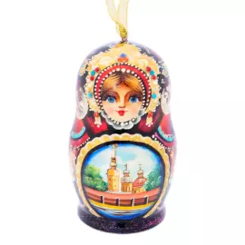 Christmas tree matryoshka doll made of linden "Saint Petersburg"