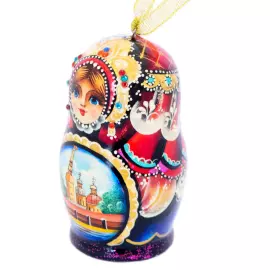 Christmas tree matryoshka doll made of linden "Saint Petersburg"