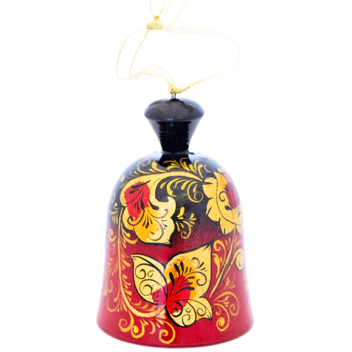 Christmas tree bell toy made of basswood "Russian Modern"