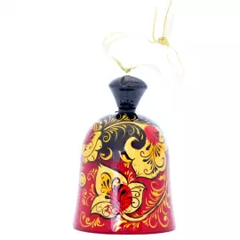 Ёлочная игрушка-колокольчик из липы "Русский модерн"