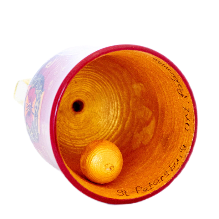 Christmas tree bell toy made of basswood "Russian Modern"