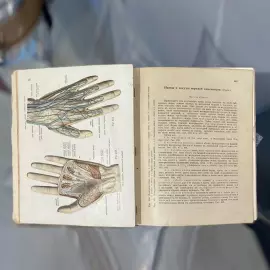 The book "Sobotta J. Atlas of descriptive human Anatomy" signed by Alexander Kuprin in 1912.
